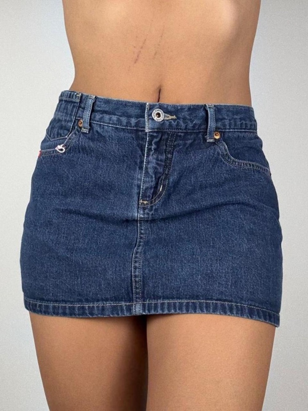 Y2k GUESS DARK BLUE DENIM MINI SKIRT